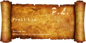 Prell Lia névjegykártya